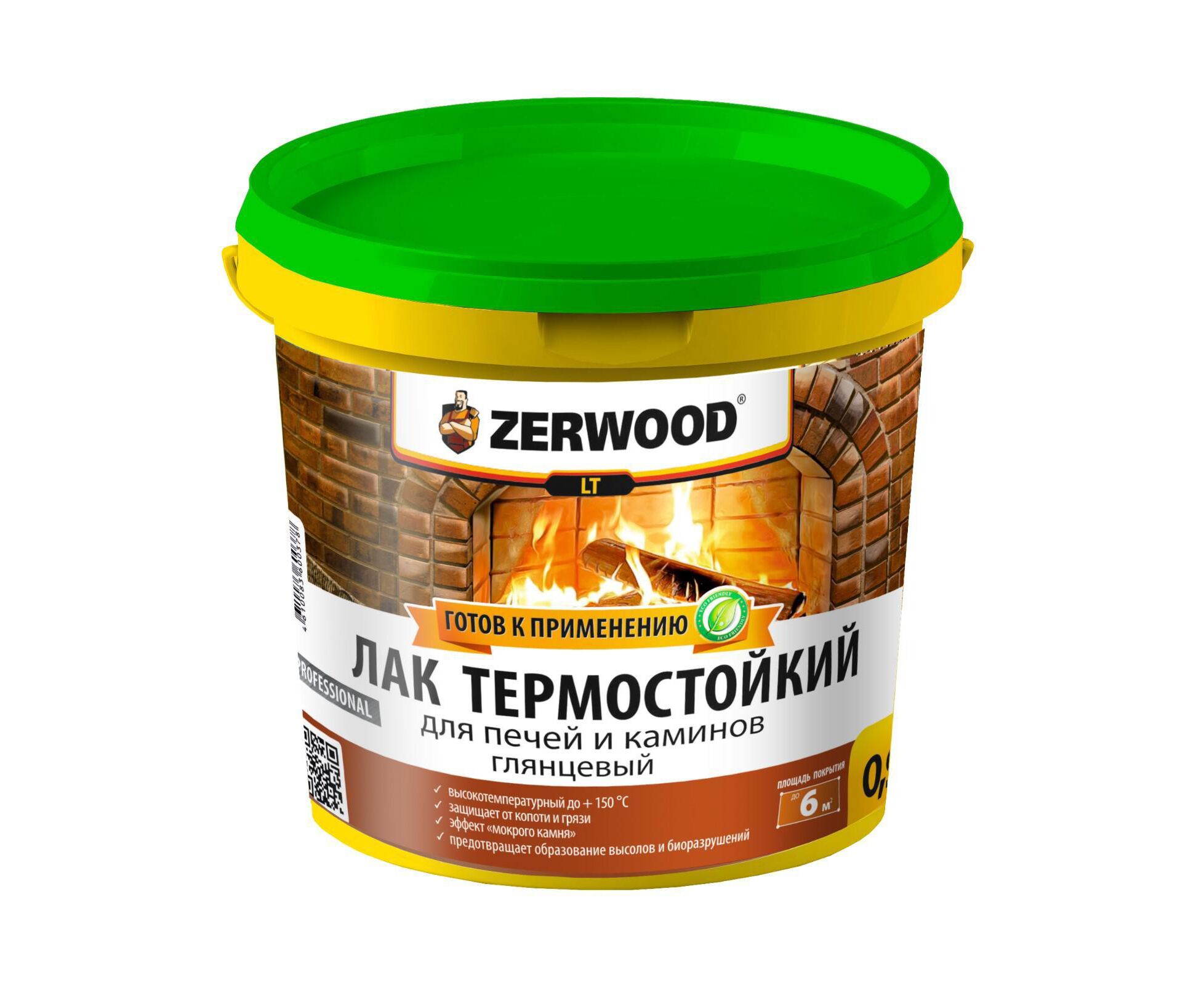 Лак термостойкий ZERWOOD lt для печей и каминов 2.5кг ведро